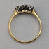 British vintage jewelry triple diamond 9ct gold ring ring